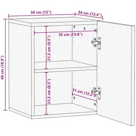 vidaXL Bad-Wandschrank 38x34x48 cm Massives Raues Mangoholz