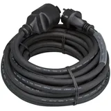 Perel - EC05R25 Gummi-Verlängerungskabel, 3G2.5 5 m Länge, Schwarz 176606