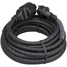 Perel - EC05R25 Gummi-Verlängerungskabel, 3G2.5 5 m Länge, Schwarz 176606