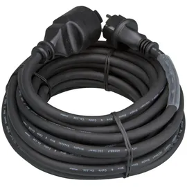 Perel - EC05R25 Gummi-Verlängerungskabel, 3G2.5 5 m Länge, Schwarz 176606