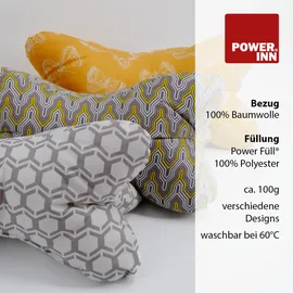 POWER INN Leseknochen 44 x 23 cm Grau-Gelb