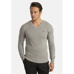 V-Ausschnitt-Pullover SIR RAYMOND TAILOR "Liva", Herren, Gr. XXXL, grau, 100% Baumwolle, unifarben, casual, normal, V-Ausschnitt, Langarm, Pullover, mit elegantem V-Ausschnitt