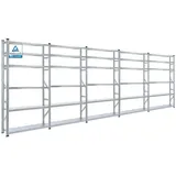 Proregal Fachbodenregal Silber, Metall, 450x210x32 cm, Freizeit, Heimwerken, Werkstatt, Schwerlastregale