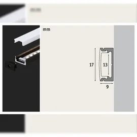 Paulmann Base Profil 2 m mit Weißem Diffusor eloxiert