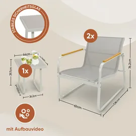 Blumtal Gartenmöbel Grau, Metall, 3, Gartenmöbel, Gartenmöbel-Sets