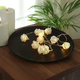 MARELIDA LED Lichterkette Mini Rosen 90 cm Weiß