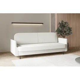 e-meubles Möblo Schlafsofa Weiß, Holzwerkstoff, 3-Sitzer, 221x87x84 cm, Wohnzimmer - Couches, Schlafsofas
