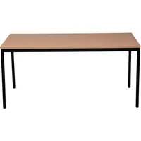 Gürkan Mehrzwecktisch buche rechteckig, Vierkantrohr schwarz, 200,0 x 100,0