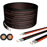 Solarkabel Duplex 6mm2  PV Kabel TÜV Zertifiziertes 100m Rot/Schwarz 2in1 Kupfer