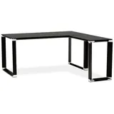 KADIMA DESIGN Eckschreibtisch Schwarz, Glas, Konisch,Dreieckig, Kufe, 170x73x160 cm Arbeitszimmer, Schreibtische, Eckschreibtische