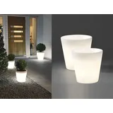 Beleuchteter Pflanzkübel Outdoor 2er Set Led Blumentopf Ø 28cm Terrassenleuchten