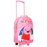 Peppa Pig Trolley Kinder | Kinder Koffer für Mädchen | Reisekoffer Madchen Jungen mit Ausziehbarer Griff, Hauptfach + Zwei Räder Handgepäck | Geeignet für die Urlaub Reise