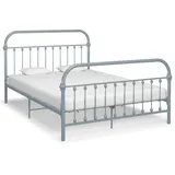 vidaXL Bettgestell Grau Metall 140×200 cm