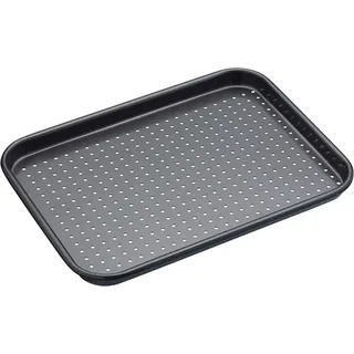 Master Class MasterClass Crusty Bake Gelochtes Backblech mit PTFE-, PFOA- und BPA-freier Antihaftbeschichtung, robuster 1mm dicker Karbonstahl, 24 x 18cm, Grau
