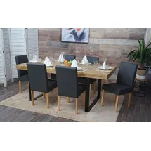 MCW Esszimmerstuhl Littau Kunstleder grau matt 6er Set