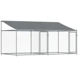 vidaXL Hundezwinger 4 x 2 x 2 m Stahl Grau