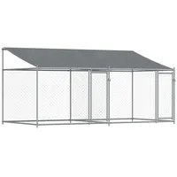 vidaXL Hundezwinger 4 x 2 x 2 m Stahl Grau