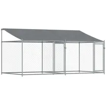 vidaXL Hundezwinger 4 x 2 x 2 m Stahl Grau