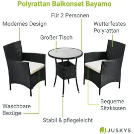 Juskys Bayamo Set 3-tlg. schwarz/grau