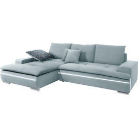 Mr. Couch Ecksofa »Haiti L-Form«, wahlweise mit Kaltschaum (140kg Belastung/Sitz), Bettfunktion blau