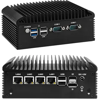 CWWK Mini PC N305 Firewall Appliance, 4 x i226-V 2.5GbE LAN, 2X RS232 COM, Micro OPNsense Box, Fanless Industrial Embedded Mini Computer, NO RAM/SSD, DDR4, M.2, SIM, SATA, AES-NI