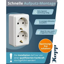 Kopp Schuko-Steckdose 2-fach Arktis-Weiß 1 St.