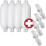 Compass Langfender 4er-Set inkl. Fenderleinen weiß, No Size