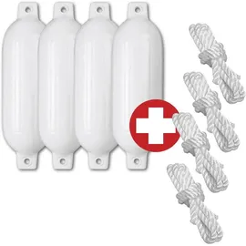 Compass Langfender 4er-Set inkl. Fenderleinen weiß, No Size