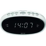 ECG RB 010 White Radiowecker – FM Tuner; 10 Vorwahlen; Digitale Uhr/Wecker; Wecken durch Radio/Wecker; Funktion aufgehobene Weckzeit; Ausschalt-Timer Weiß,