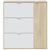 Forex Provo 106 x 115 x 22 cm Eiche und Weiß / weiß