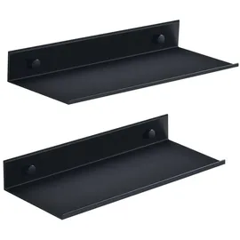 luxuskollektion Duschablage Schwarz Metall Wandregal Badezimmer 30cm Set 2er