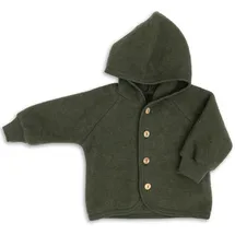 Engel - Wollfleece-Kapuzenjacke HOLZKNÖPFE in schilf melange Gr.74/80
