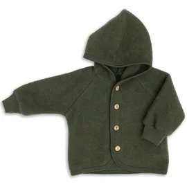 Engel - Wollfleece-Kapuzenjacke HOLZKNÖPFE in schilf melange Gr.74/80