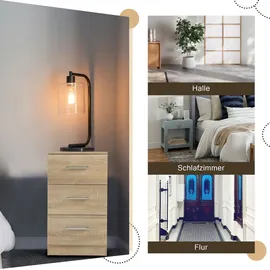 Thanaddo 2er Set Nachttisch Nachttisch Nachtschrank Schrank mit 3 Schubladen