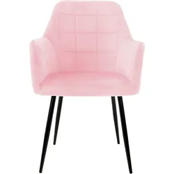 6er Esszimmerstühle Wohnzimmerstühle Stuhl aus Samt Küchenstuhl Set Rosa