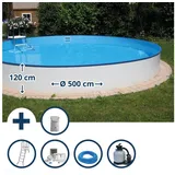 SUMMER FUN Stahlwandpool Set rund 500 x 120 cm inkl. Sandfilteranlage