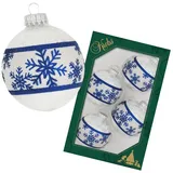 Krebs Glas Lauscha Eislack Weihnachtsbaumkugel 4er-Set 7cm