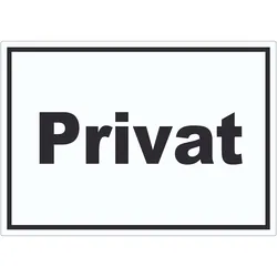 Privat Schild schwarz-weiß A1 (594x841mm)