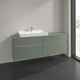 Villeroy & Boch Collaro Waschtischunterschrank C026B0AF 160x54,8x50cm, Waschtisch links, LED-Beleuchtung 12W, Soft green