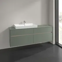 Villeroy & Boch Collaro Waschtischunterschrank C026B0AF 160x54,8x50cm, Waschtisch links, LED-Beleuchtung 12W, Soft green