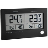 TFA Dostmann Twin 30.3048 digitales Funk-Thermometer (schwarz mit Batterien)