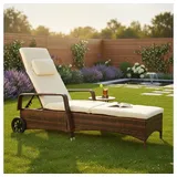 MuCoLa Sonnenliege 213 x 76 x 52 cm Braun