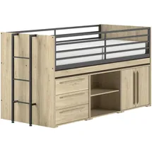 Vipack Stauraumbett Sam 90 x 200 cm Eiche dekor beige