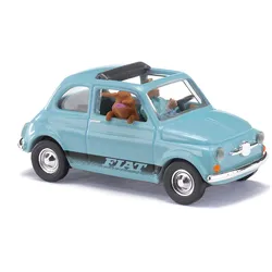 BUSCH 48735 1:87 Fiat 500 mit Fahrer und Hund