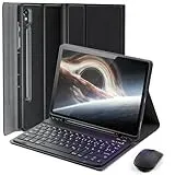 für Samsung Galaxy Tab S9 FE/S10 FE/Tab S9/Tab S8/Tab S7 Generation Hülle 10,9-11 Zoll mit Deutsche Zeichen Tastatur, aufgeladener Bluetooth DeutscheTastatur, kabelloser Maus, Magnetisch Keyboard case