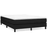 vidaXL Boxspringbett mit Matratze Schwarz 140x200 cm Stoff