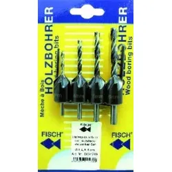 FISCH Holzspiralbohrer -/Versenker-Satz 3-4-5-6mm auf Karte
