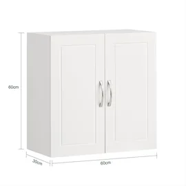 SoBuy Hängeschrank mit Verstellbarem Regal 60x60x30cm Weiß bht ca: 40x49x18cm - weiss - mdf