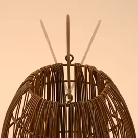 esotec Solarleuchte Rattan 40+28 cm 2er Set braun