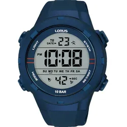 Chronograph LORUS, blau, Armbanduhren, Herren, Quarz,Armbanduhr,Herrenuhr,Silikonarmband,digital,Datum,Stoppfunktion